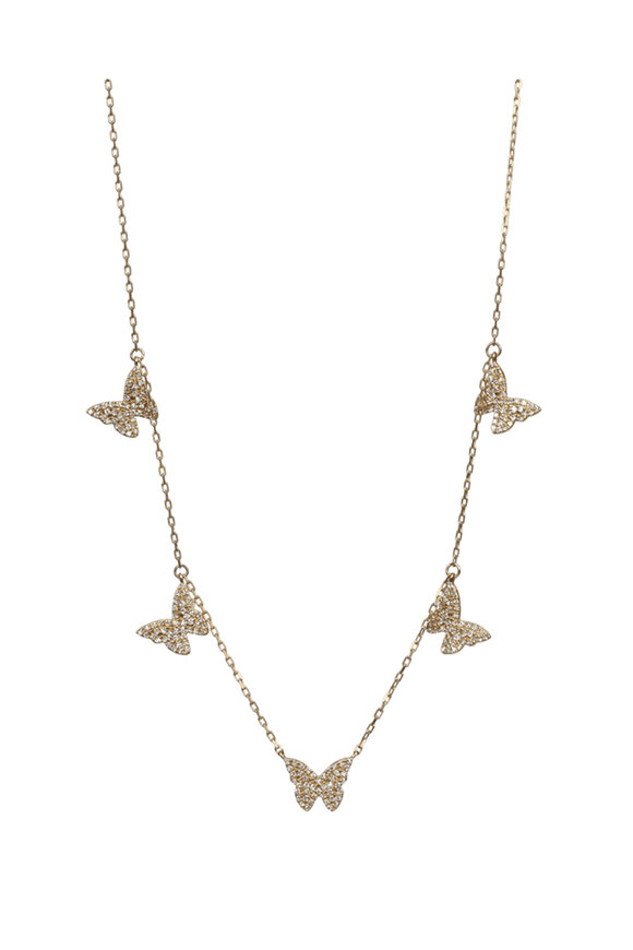 Kai Linz - Yellow Gold Diamond Paperclip Chain Necklace
