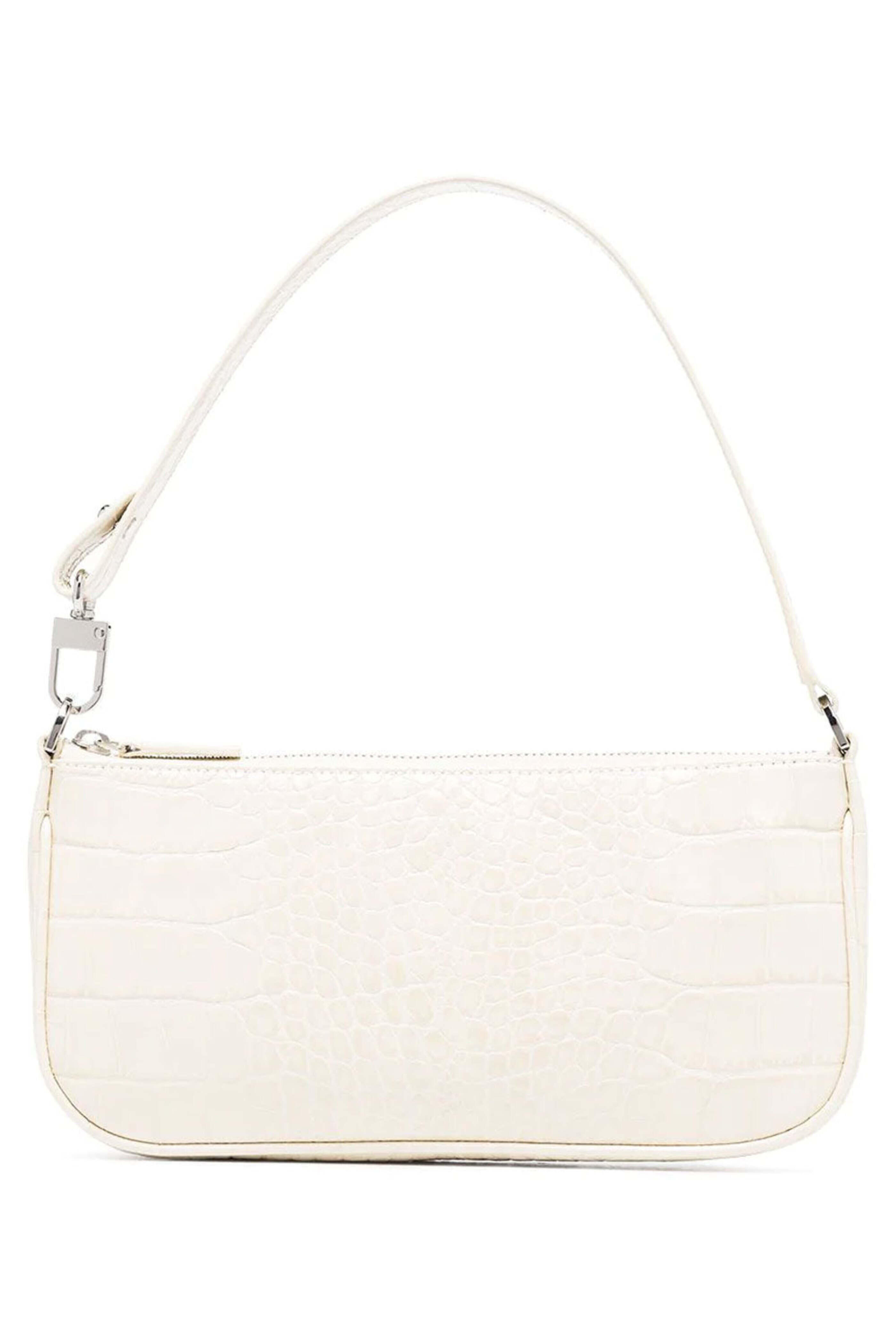 By Far - Rachel Croco Embossed Bag in Cream