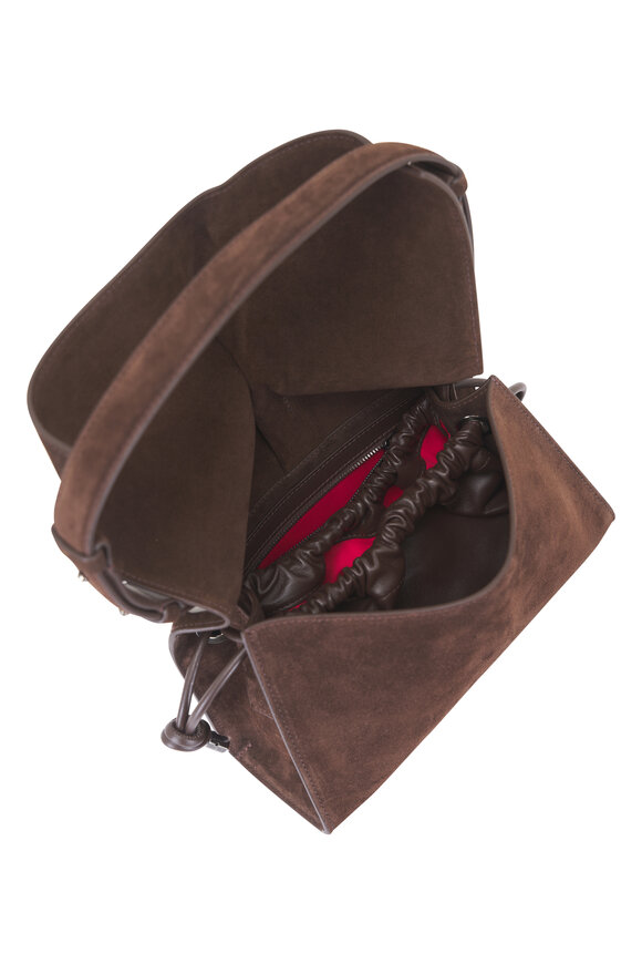 Christian Louboutin Cosmetic Small Baggy Suede Shoulder Bag - view 4