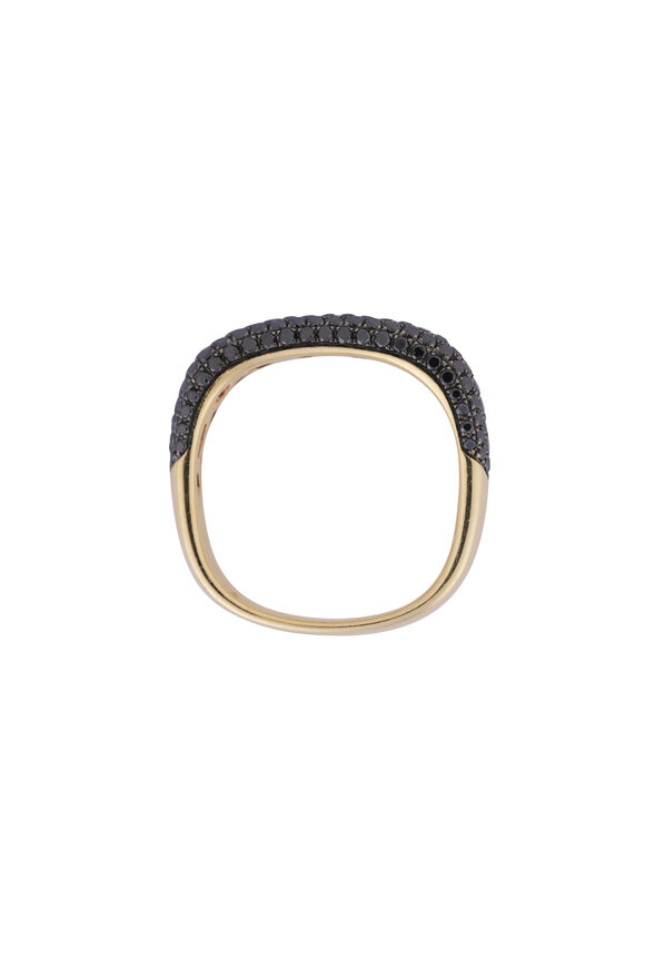 Kai Linz 14k Yellow Gold White Diamond Square Ring - view 2