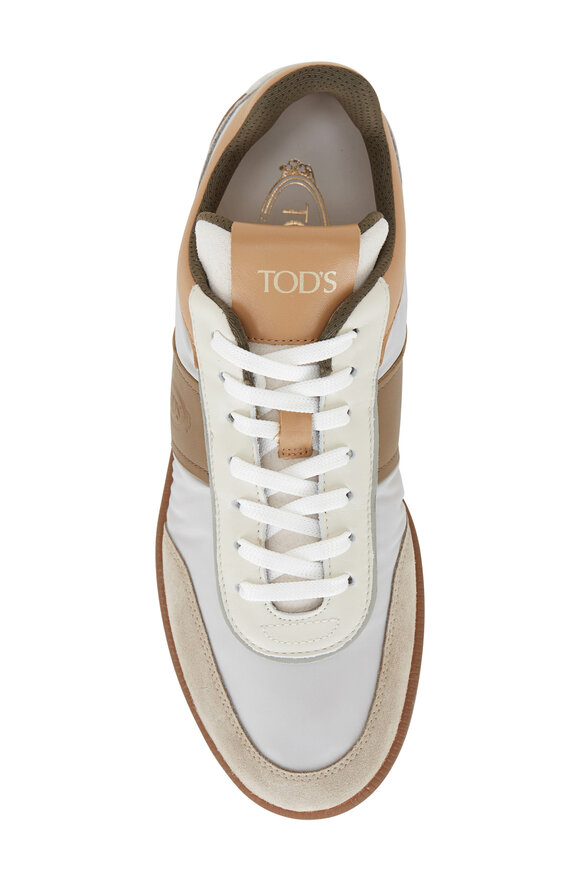 Tod's - Cassetta Tan & Gray Mixed Media Sneaker