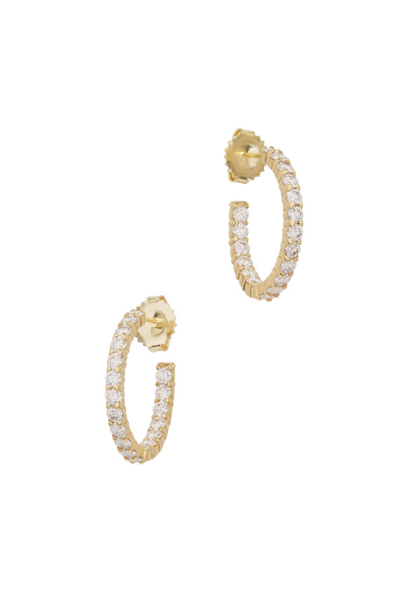 Kwiat 18k Yellow Gold Diamond Hoop Earrings - view 1