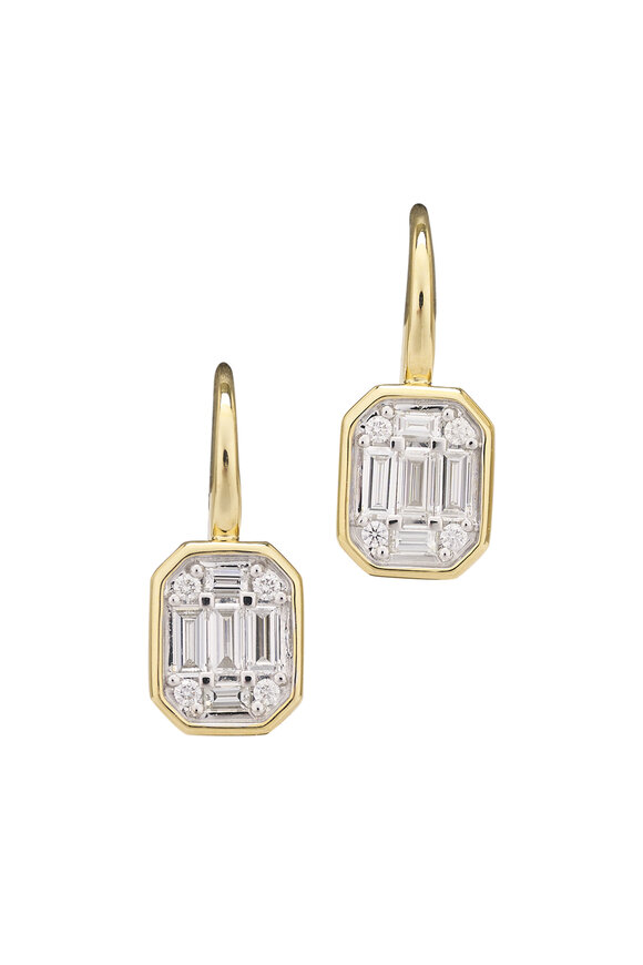 Kwiat 18k Yellow Gold Diamond Sunburst Drop Earring
