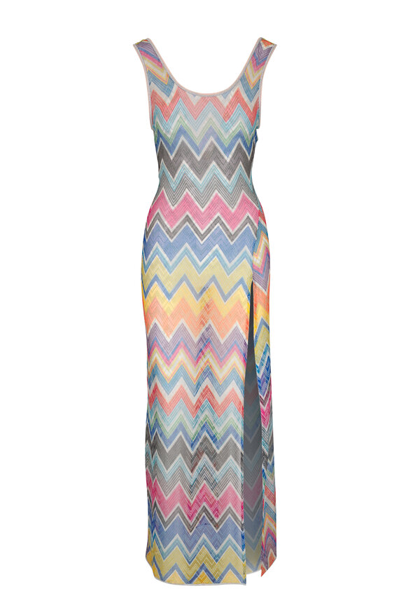 Missoni Multicolor Zig Zag Print Maxi Dress 