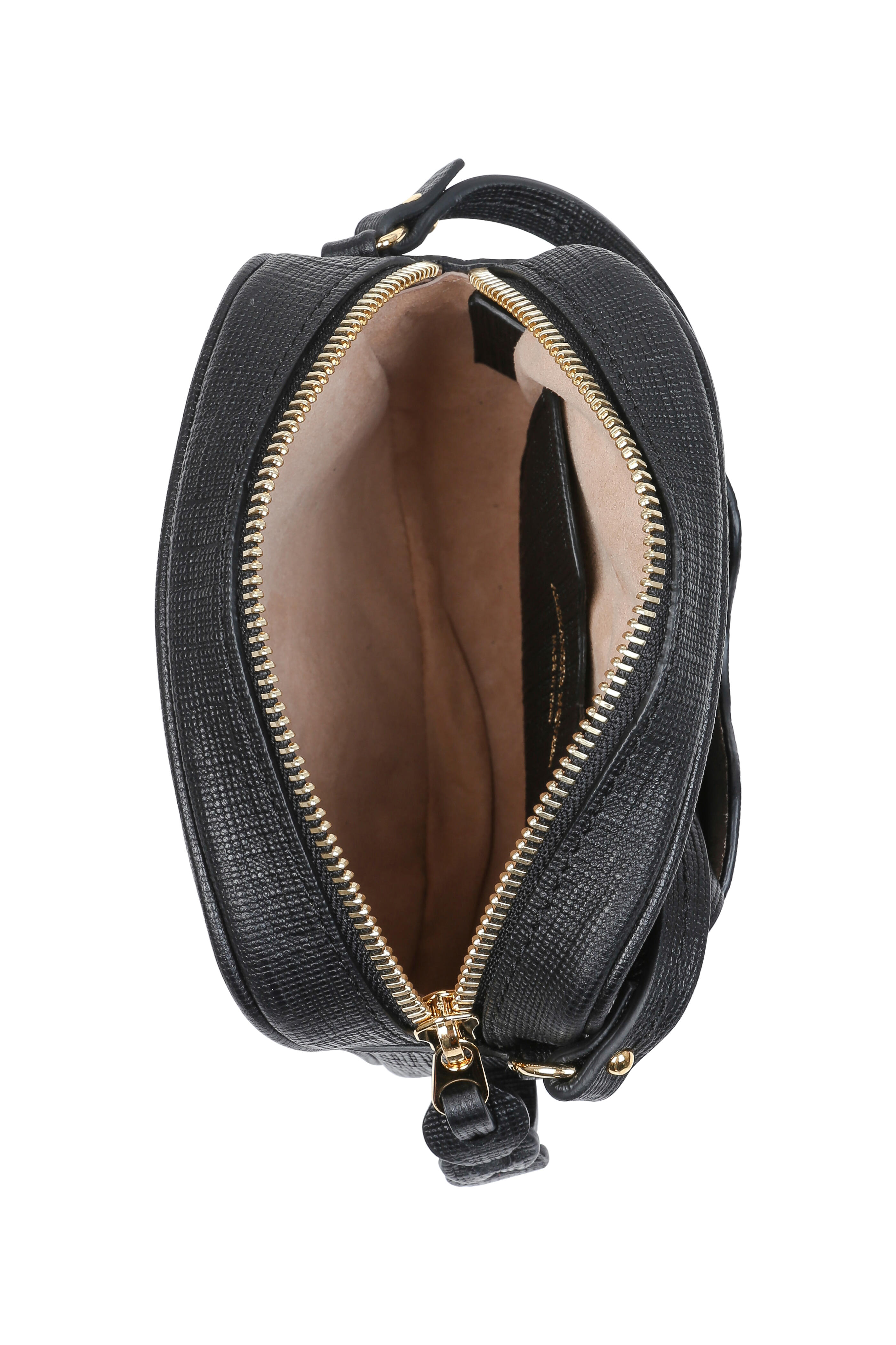 McQueen - Black Textured Embossed Leather Camera Crossbody