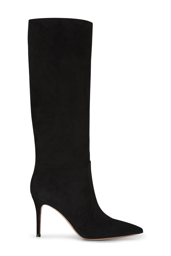 Gianvito Rossi - Hansen Black Suede Knee Boot, 85mm