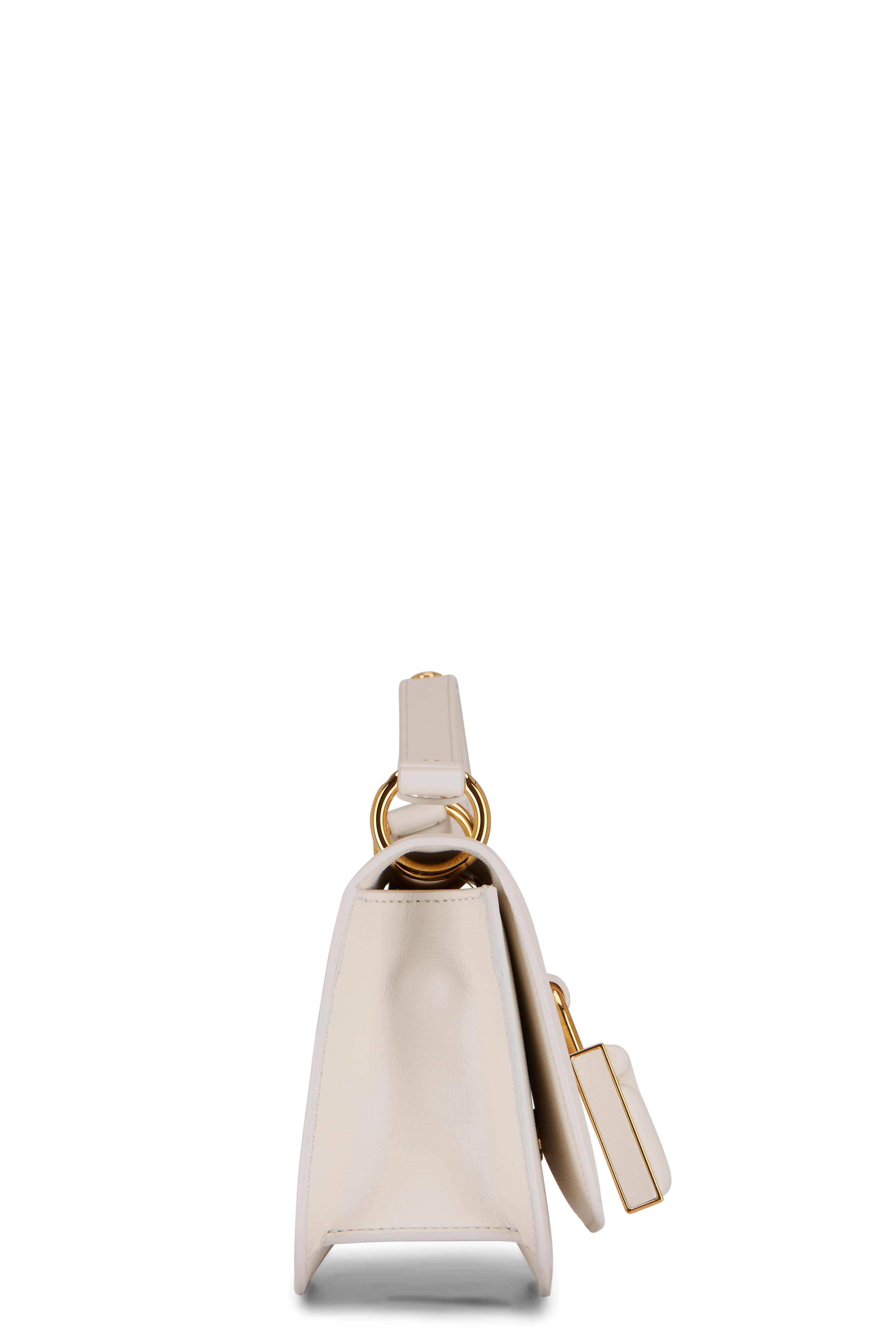 Tom Ford - Lock Chalk Mini Flap Leather Crossbody Bag