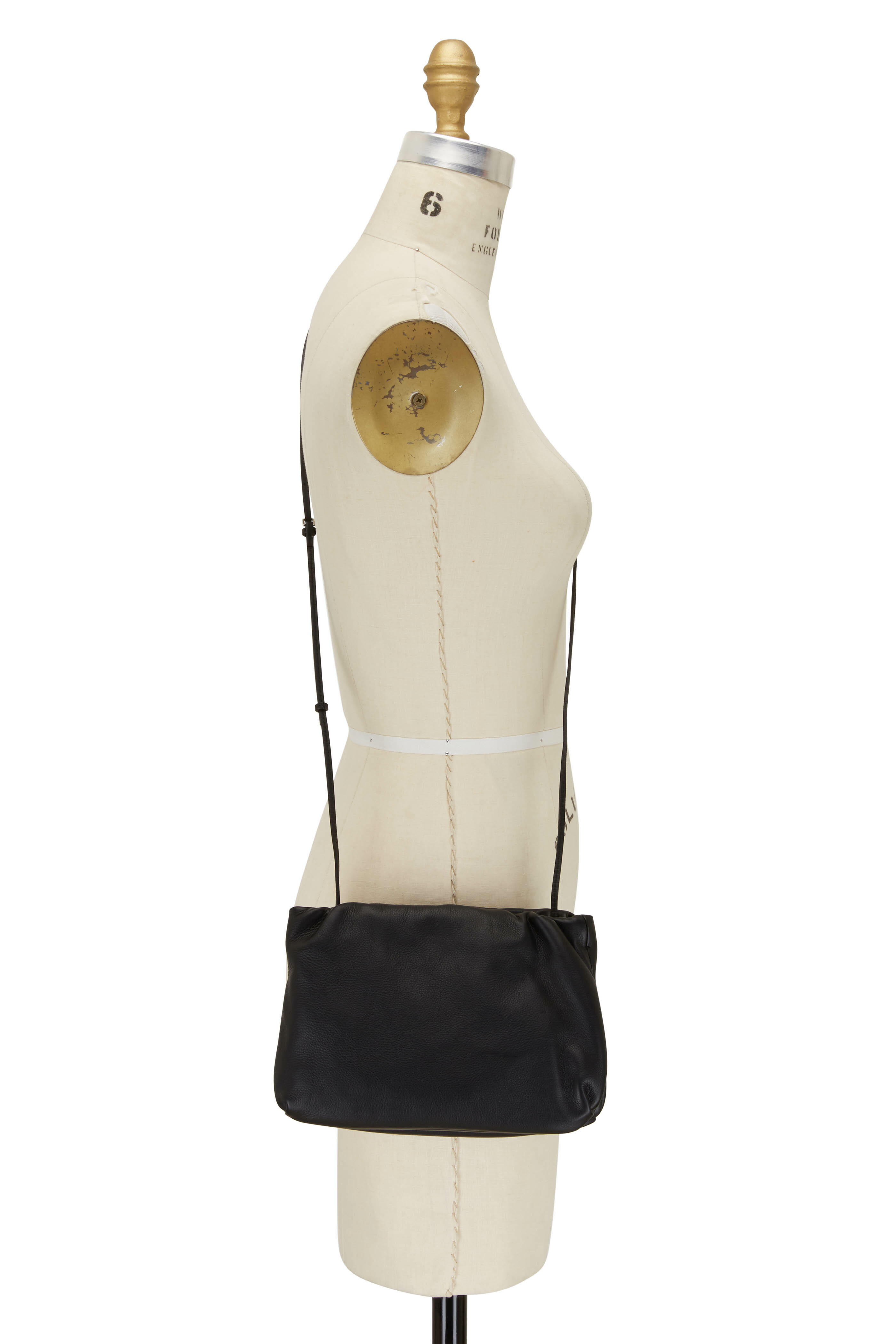 The Row - Bourse Black Leather Clutch