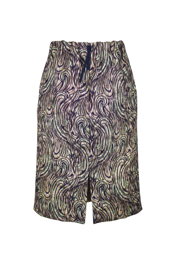 Odeeh Greengold Paisley Waves Print Skirt - view 4