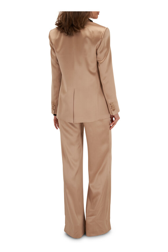 Nili Lotan - Boyfriend Khaki Silk Blazer 