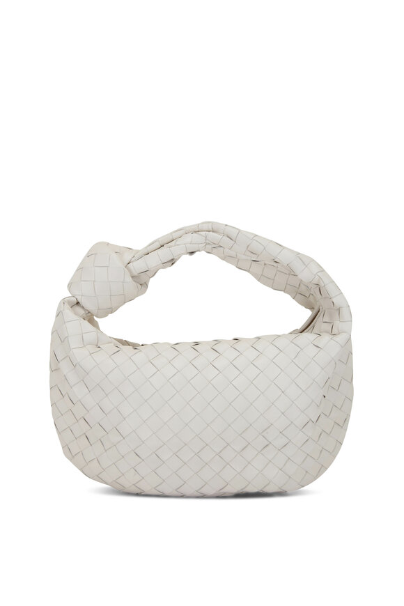 Bottega Teen Jodie White Woven Shoulder Bag