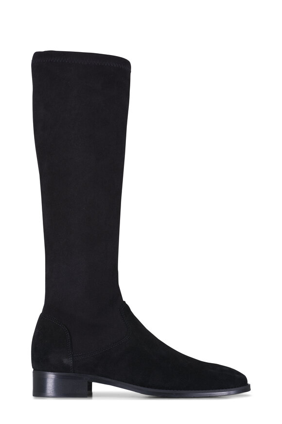 Aquatalia Sabrina Black Suede Tall Boot, 30mm - view 2