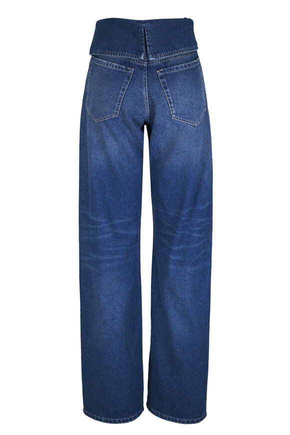 Dries Van Noten Medium Wash Fold Over Waist Jean - view 6