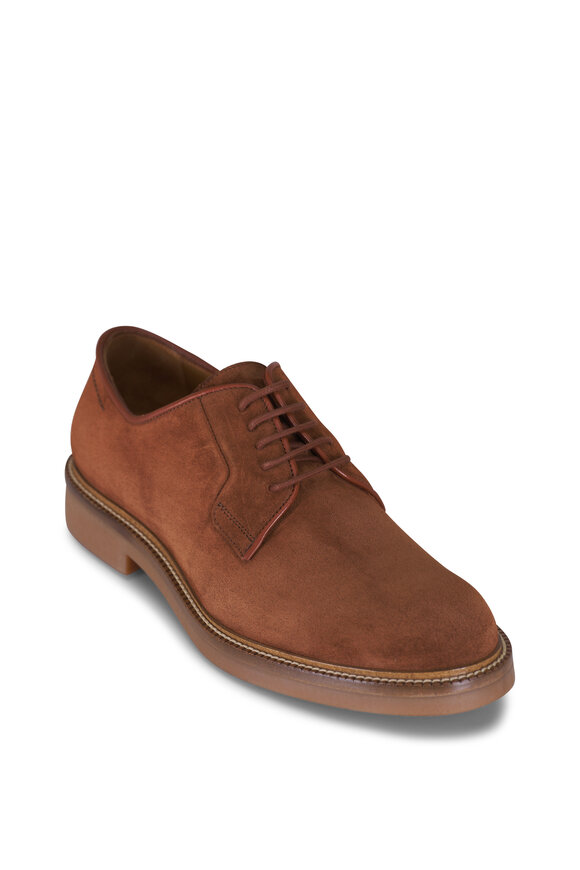Aquatalia Placido Brown Suede Dress Shoe