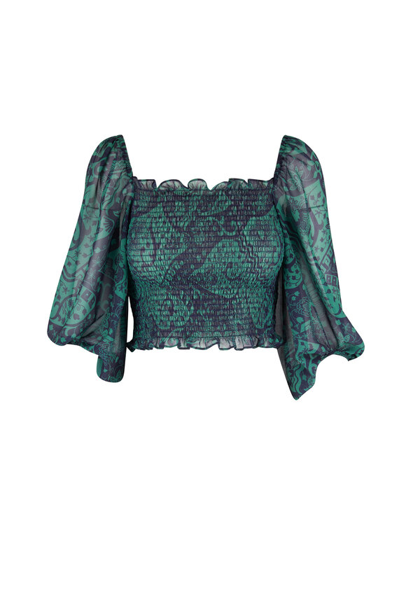 Sachin + Babi - Callie Sage & Midnight Aztec Print Blouse