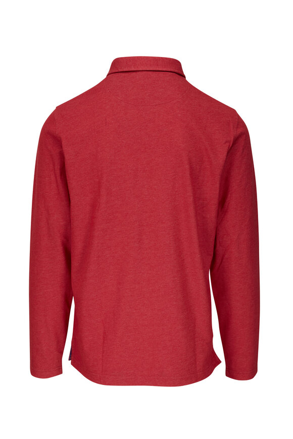 Vastrm - Red Tec Heather Long Sleeve Polo