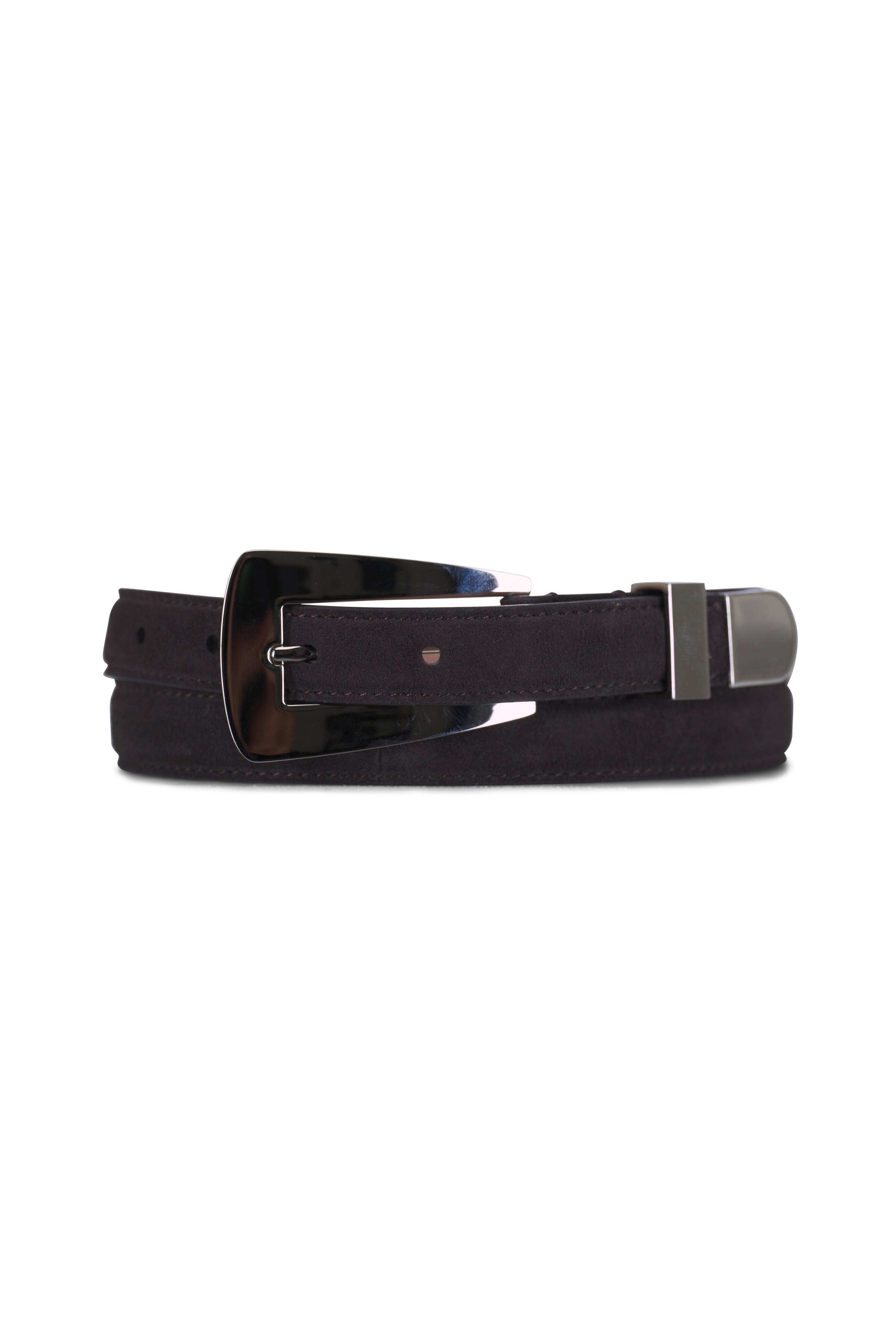 Khaite - Small Lucca Dark Brown Suede Belt, 25mm