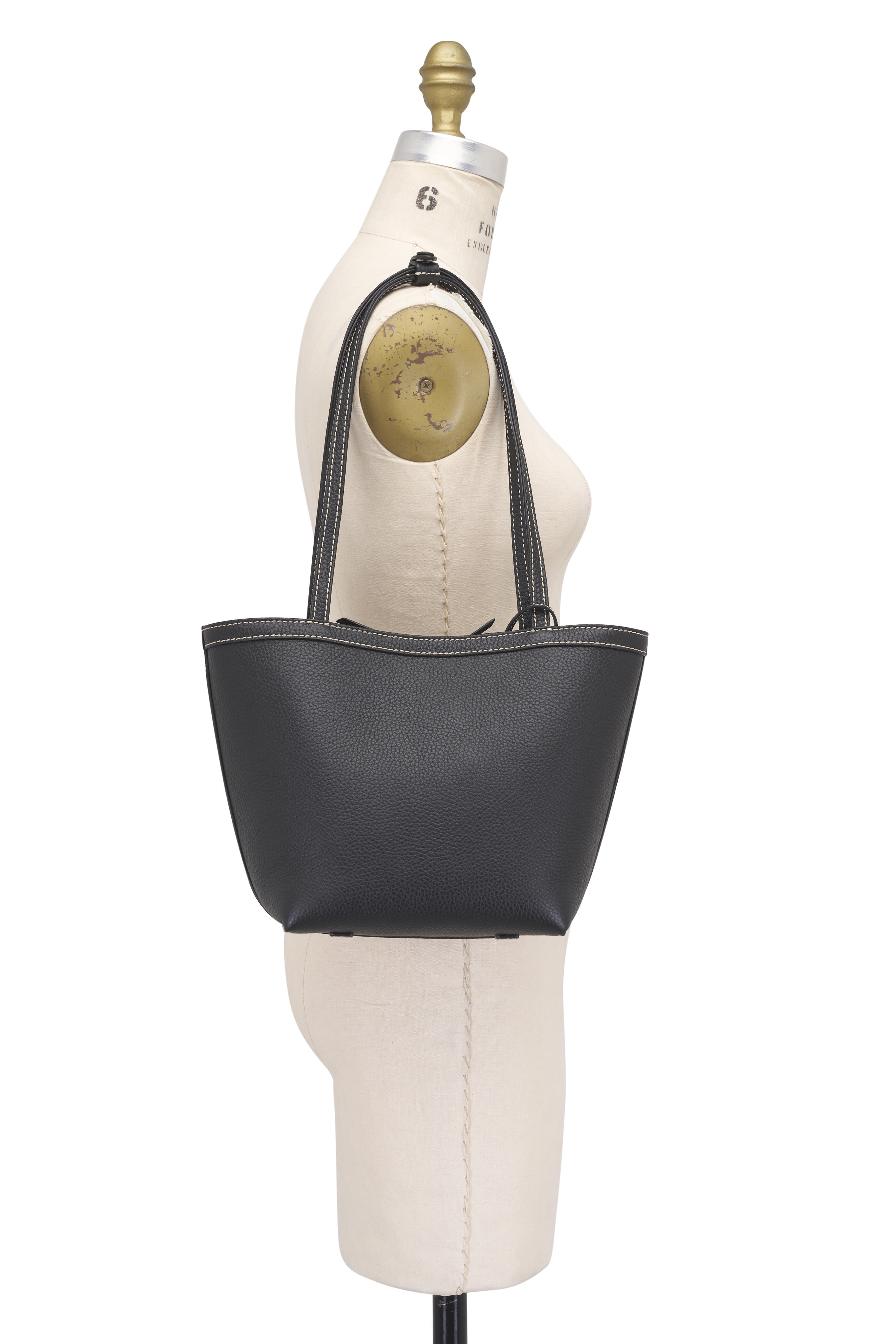 The Row - Medium Park Black & Ecru Stitch Tote