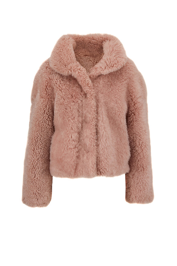 Oscar de la Renta Furs - Blush Dyed Savanna Shearling Cropped Jacket