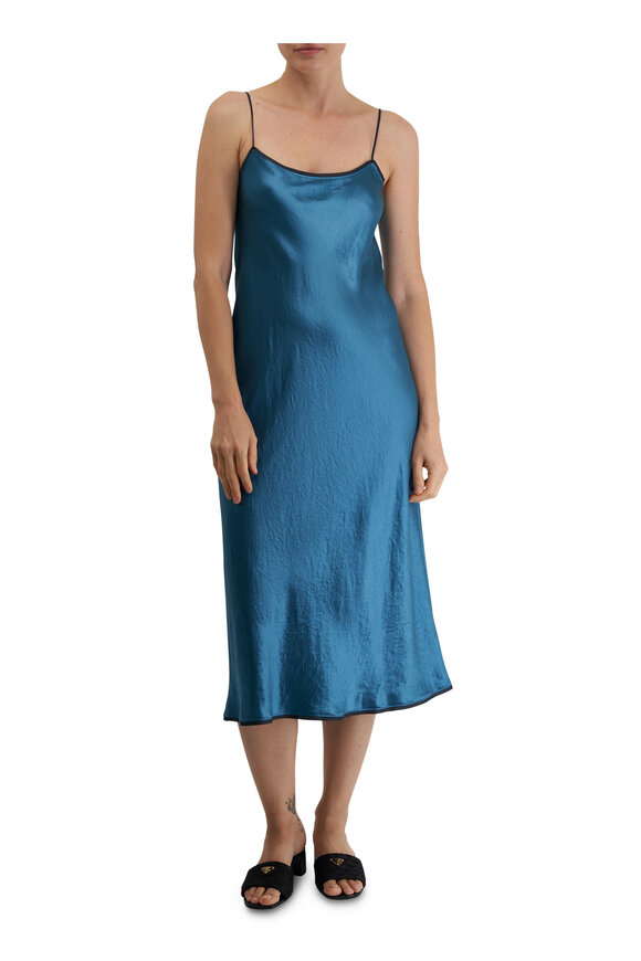 Vince - Blue Waltz & Deep Lake Tipped Slip Dress