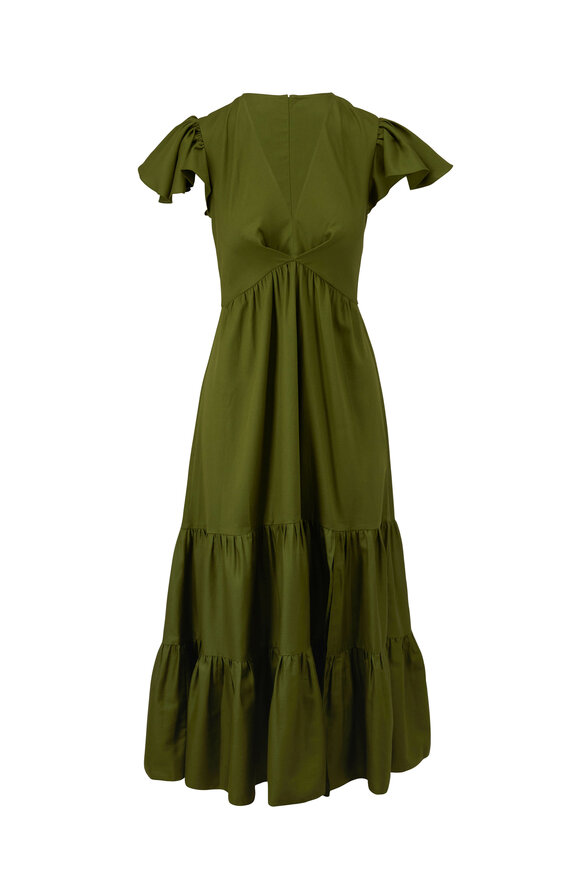 slim fit dress slacks ETIENNE GOWN in FOREST GREEN main image 1