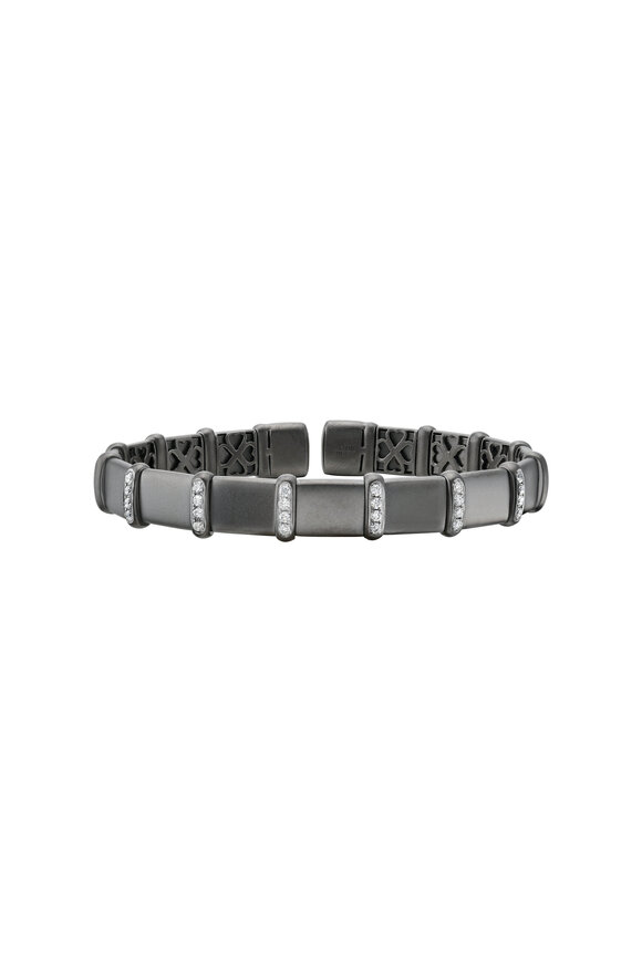 Ruchi 18k Black Rhodium Helga Diamond Bangle - view 1