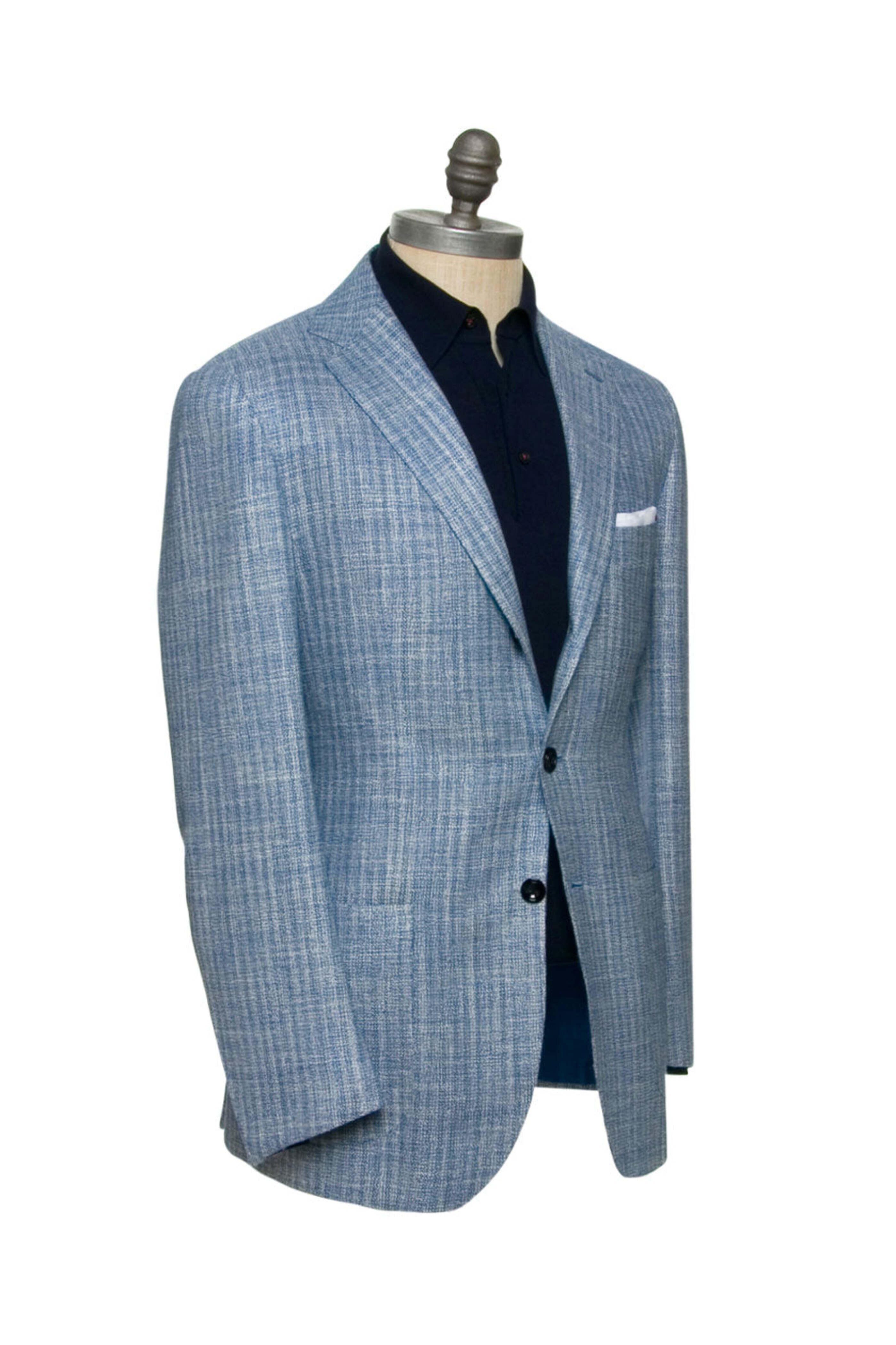 Kiton - Light Blue and White Textured Sportcoat