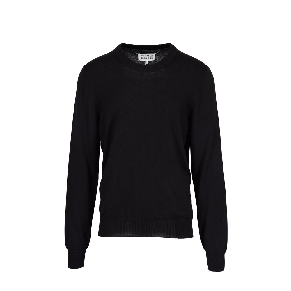 Maison Margiela - Black Elbow Patch Crewneck Sweater
