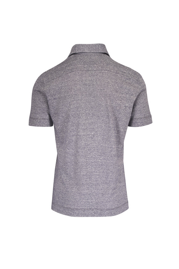 Maurizio Baldassari Blue Short Sleeve Jersey Knit Polo - view 4