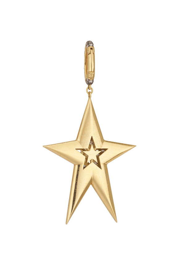Mariani 18k Yellow Gold Star Diamond Pendant - view 2