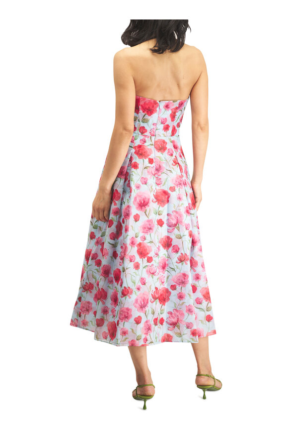 Sachin Babi Shay Sky Poppies Strapless Dress - view 3