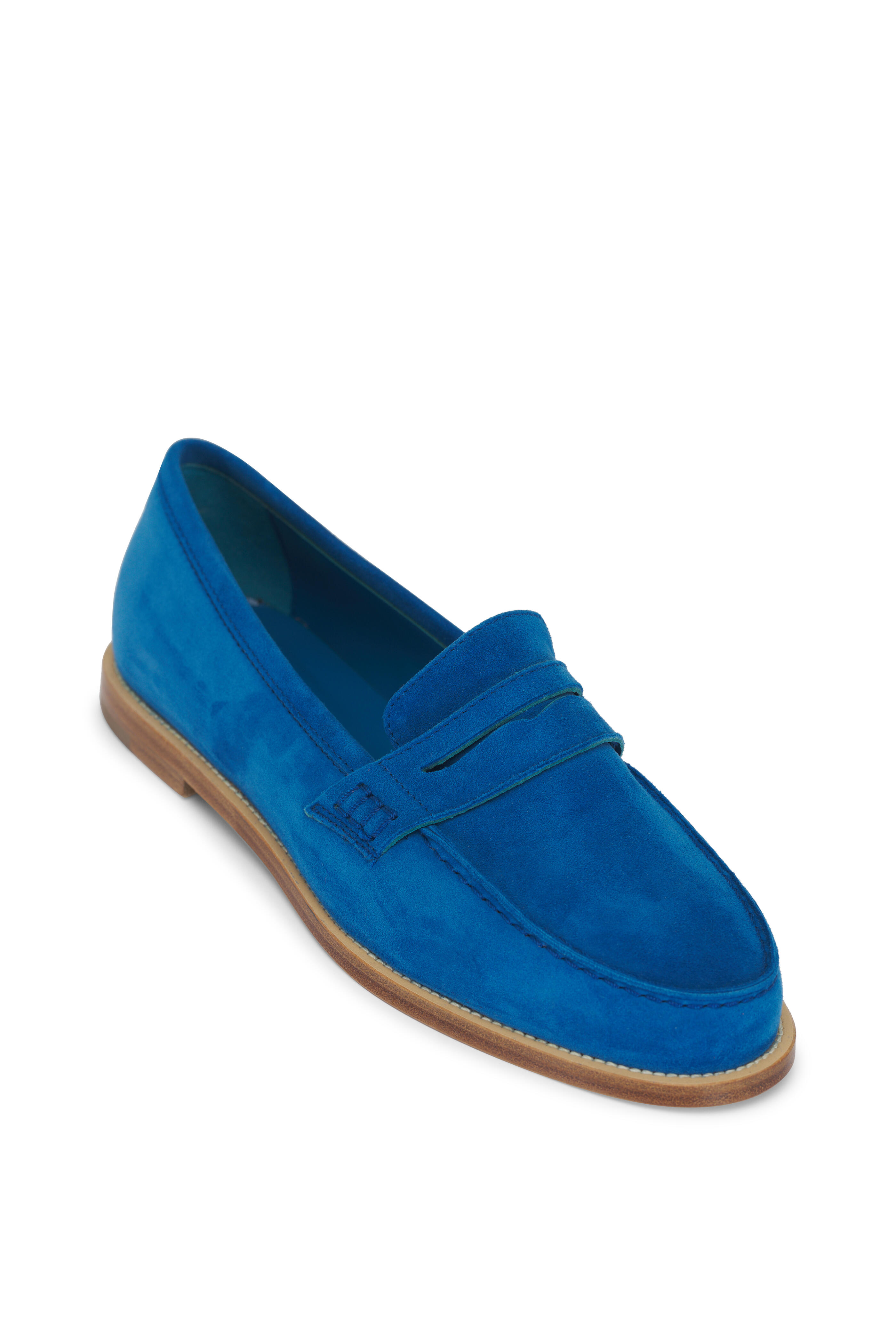Manolo Blahnik - Perrita Dark Blue Suede Loafer | Mitchell