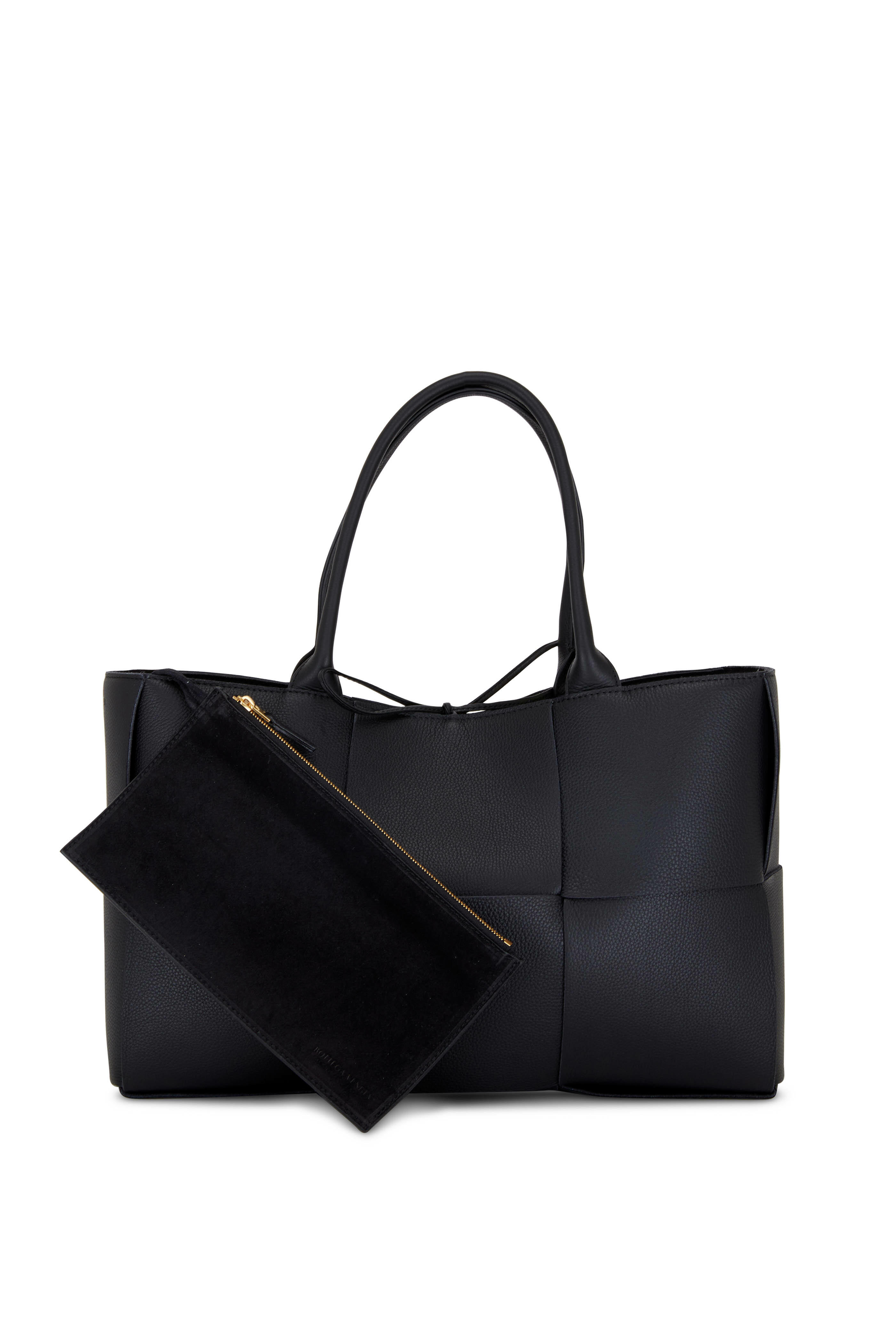 Bottega Veneta - Acro Black Wide Woven Leather Large Tote