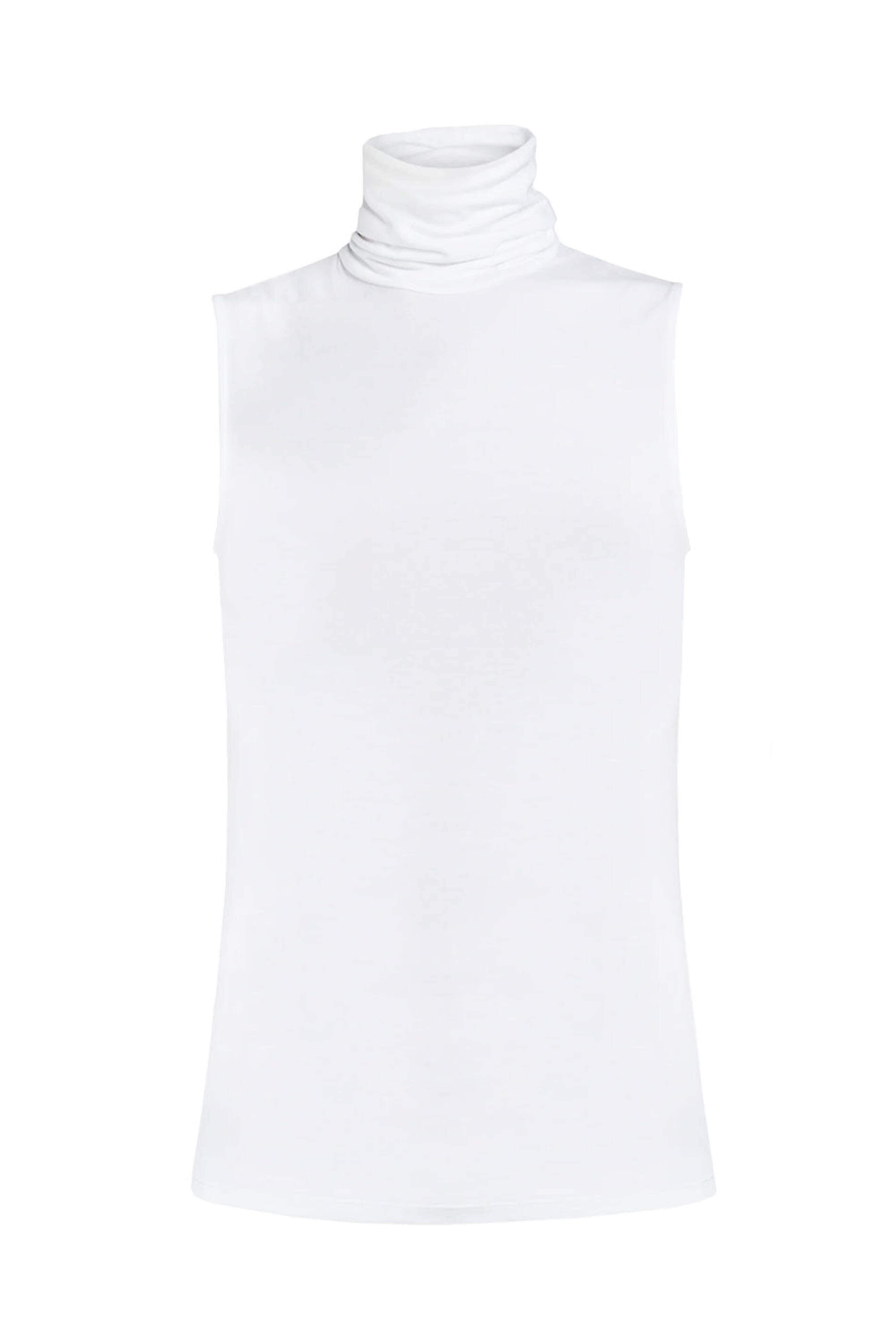 Majestic Filatures - Blanc Sleeveless Turtleneck