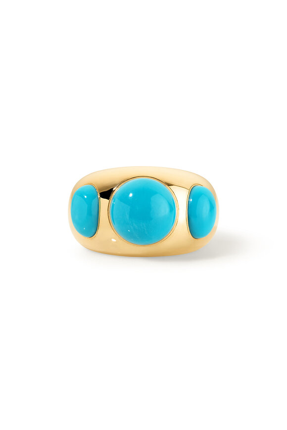 Claudia Mae 14k Yellow Gold Turquoise Chunky Nomad Ring