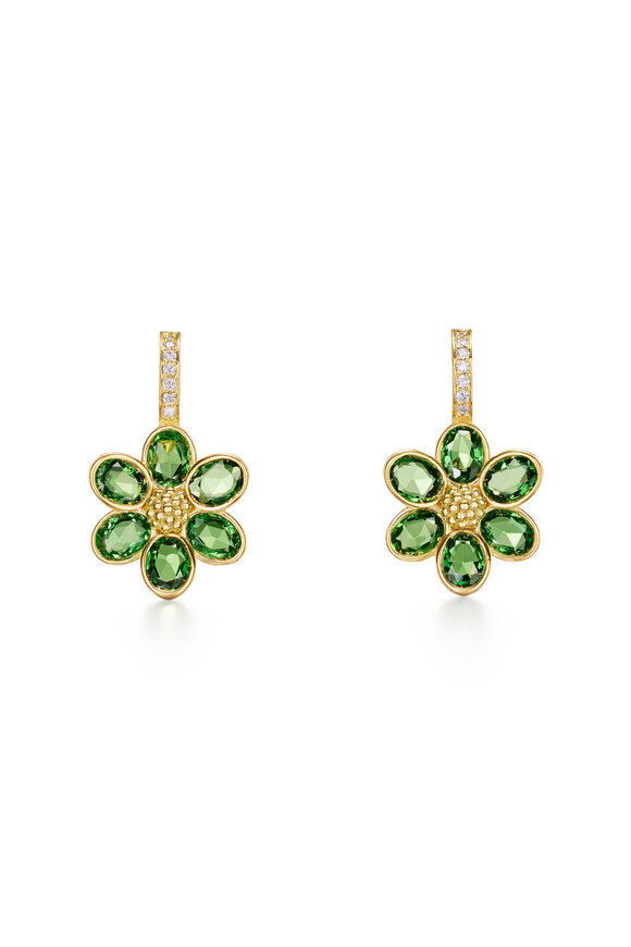 Temple St. Clair 18k Gold Tsavorite Fiori Earrings