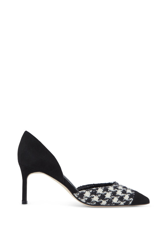 Manolo Blahnik - Taylerbica Black Houndstooth D'Orsay Pump,70mm