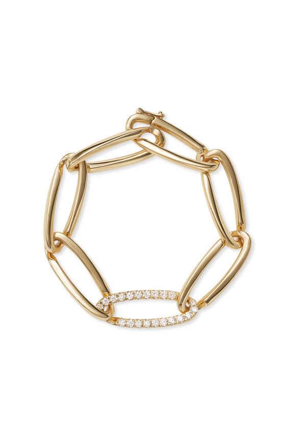 Melissa Kaye 18k Yellow Gold Large Lulu Diamond Link Bracelet - view 1