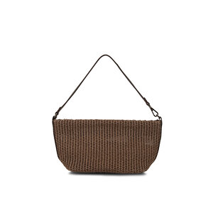 Brunello Cucinelli MZSFG2902C5859 関税送料込 Brunello Cucinelli - Mocha Raffia Pouch Shoulder Bag