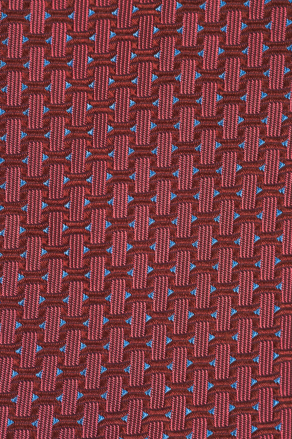 Eton Orange Geometric Woven Silk Necktie - view 2