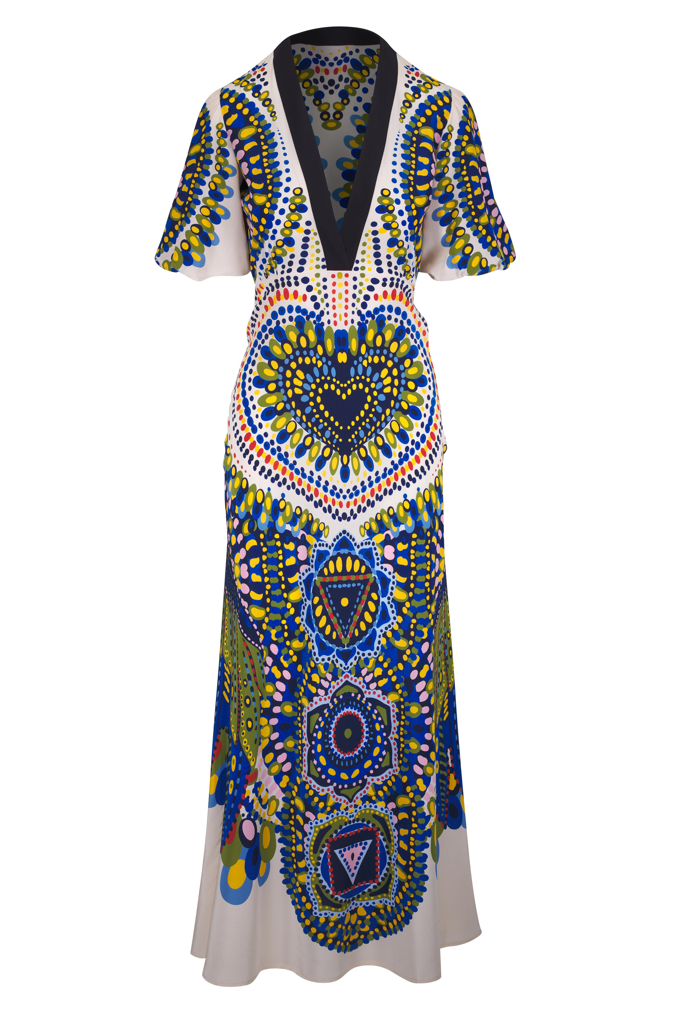 La DoubleJ - Marlene Multicolor Crepe De Chine Maxi Dress