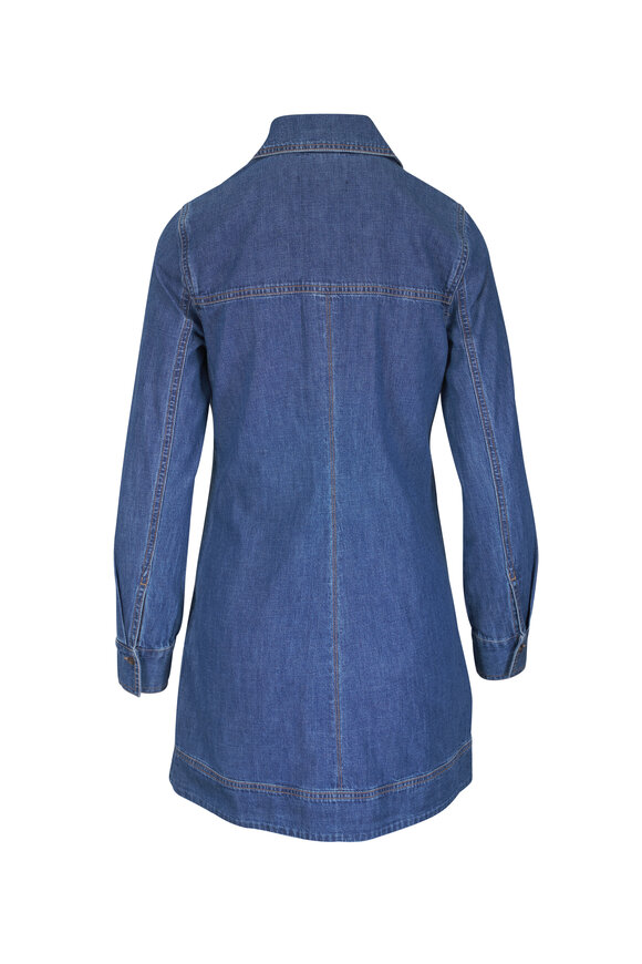 Veronica Beard Pryce Bandlit Light Cotton Mini Shirt Dress - view 5