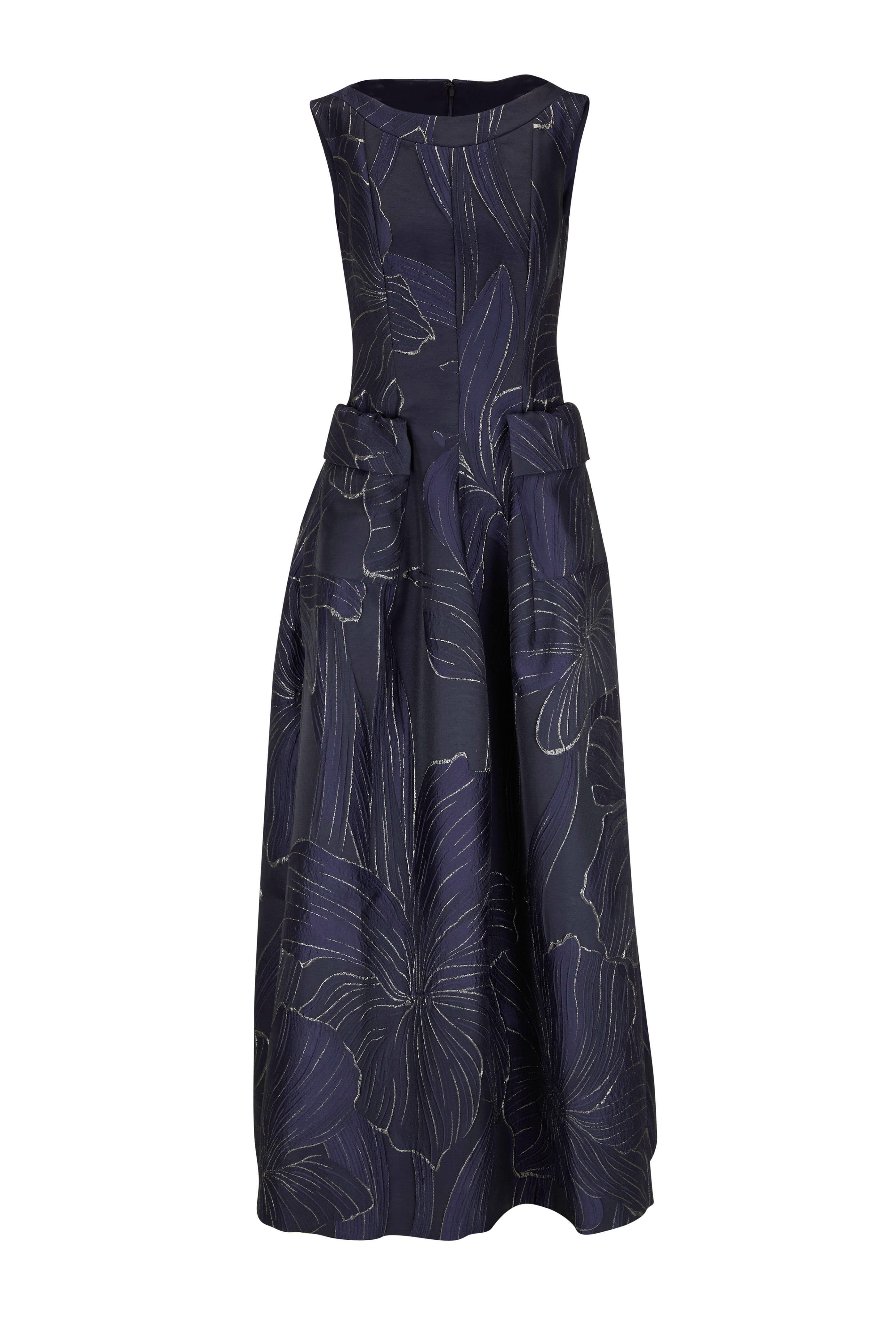 Talbot Runhof - Roy Navy Jacquard Gown
