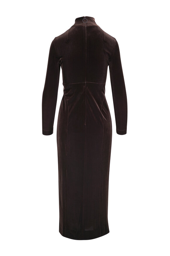 Akris Punto Espresso Techno Stretch Velvet Midi Dress - view 2