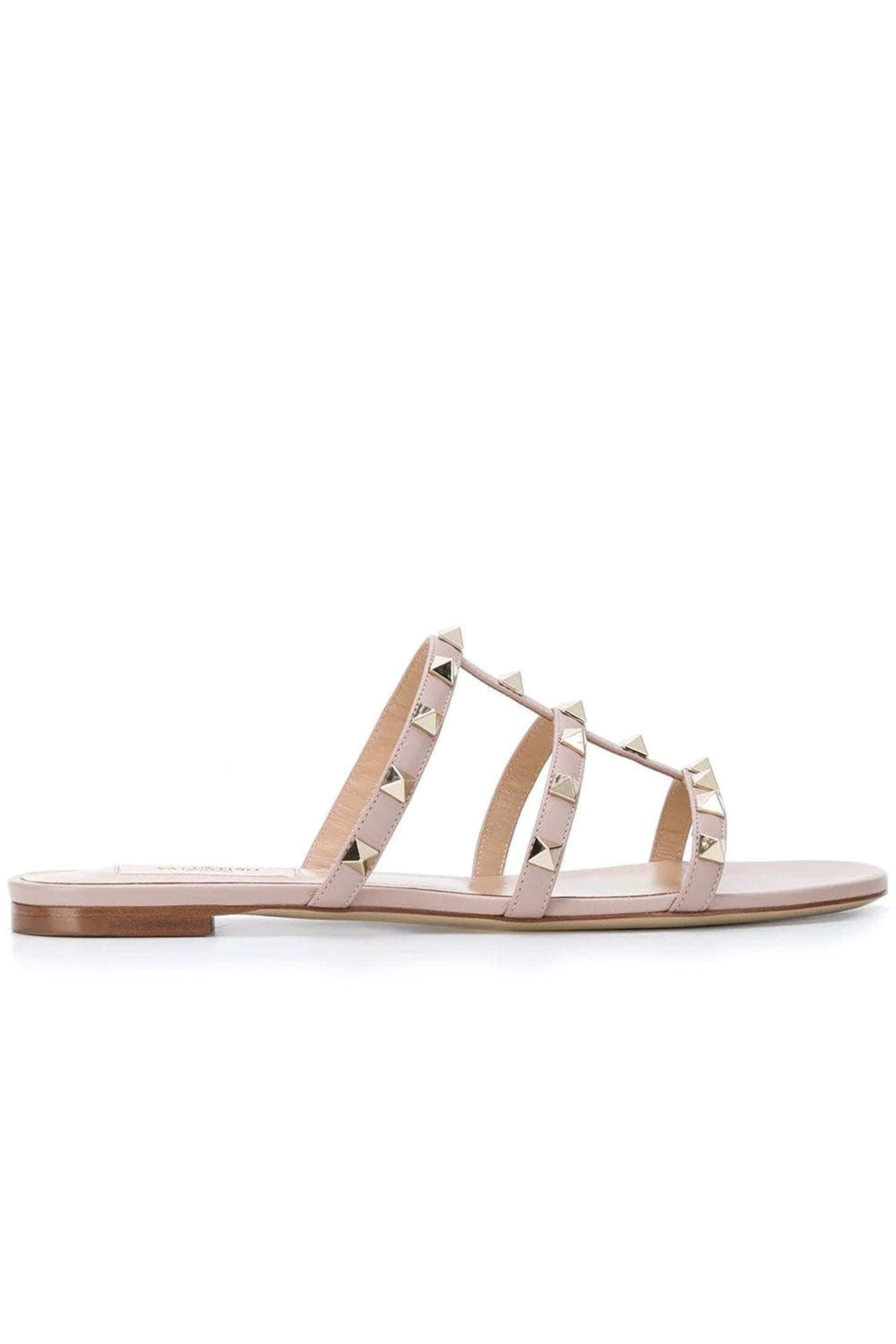 Valentino Garavani - Rockstud Slide Sandal in Poudre