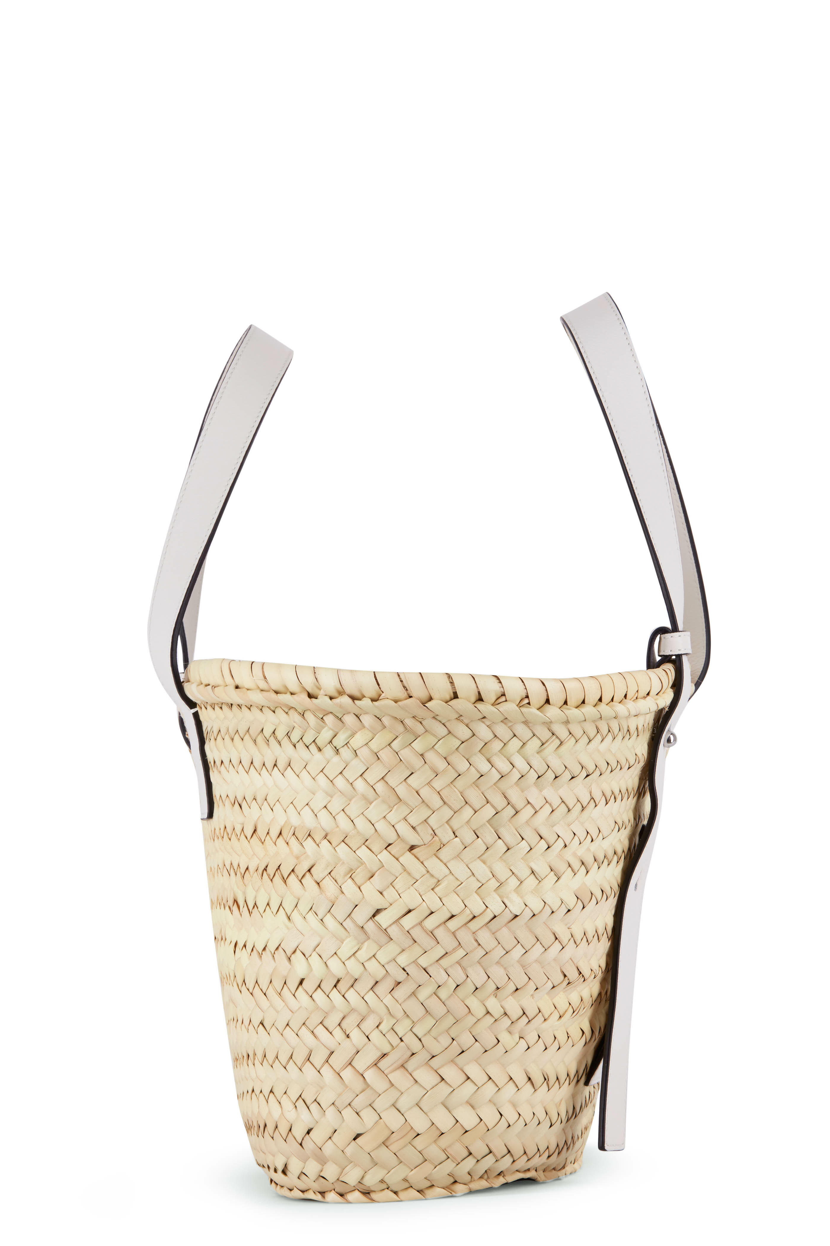 LOEWE BASKET SMALL かごバッグ Small Paseo basket in raffia and nappa calfskin Beige - LOEWE