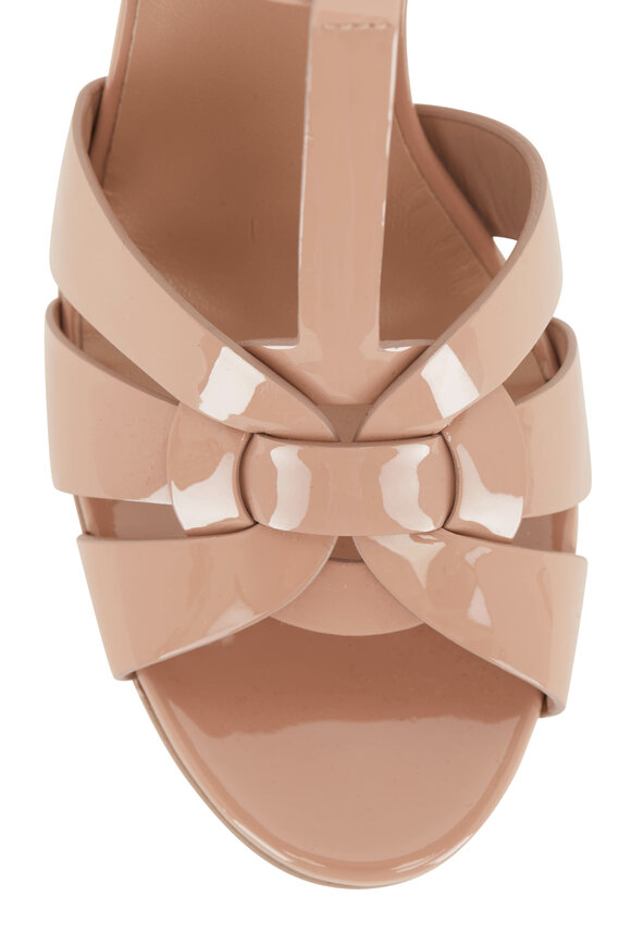 Saint Laurent - Tribute Beige Rose Platform Sandal, 75mm