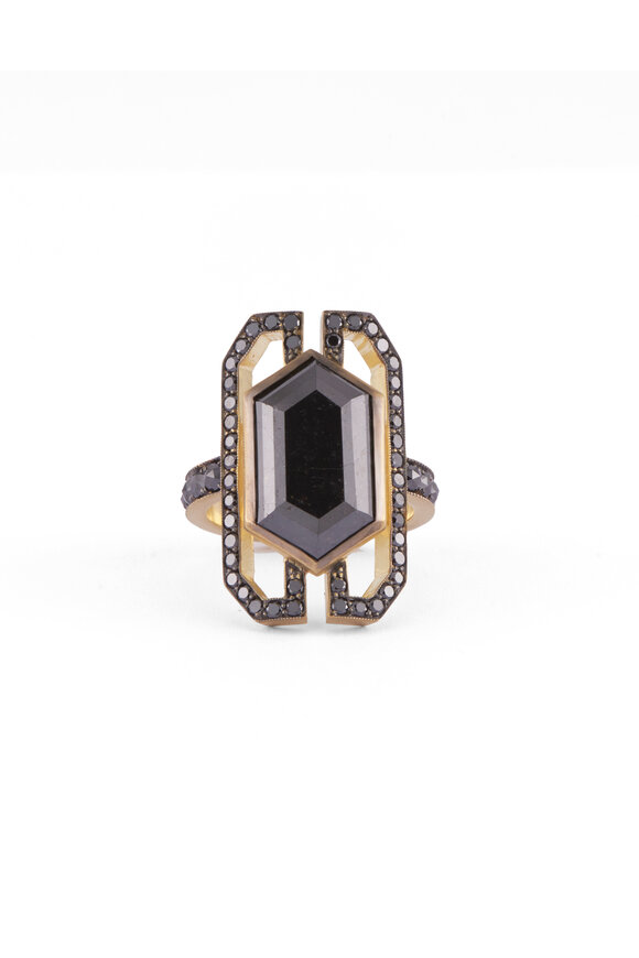 Sylva & Cie Black Diamond Kelly Cocktail Ring