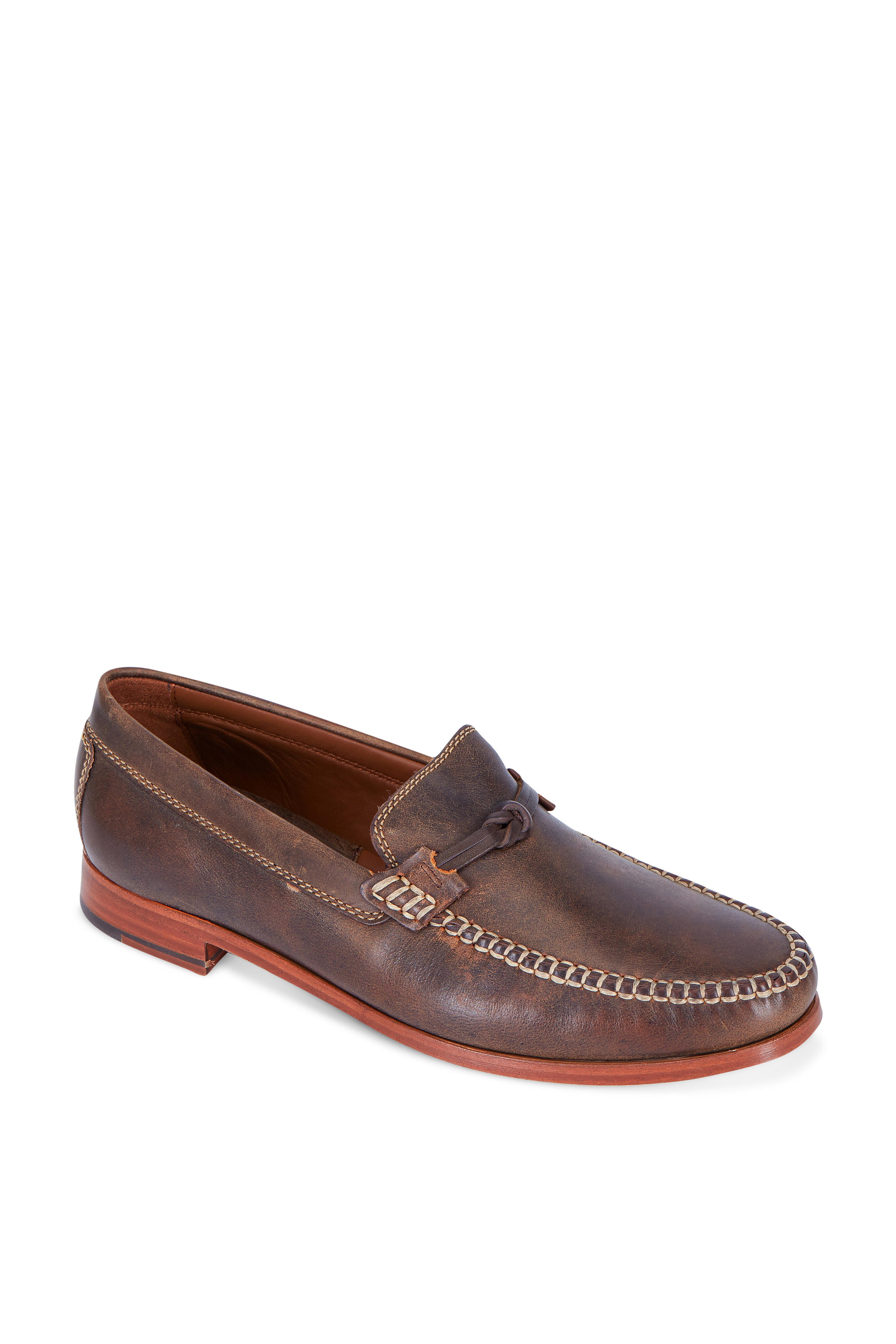 Trask Sawyer Brown Burnished Leather Loafer Mitchell Stores