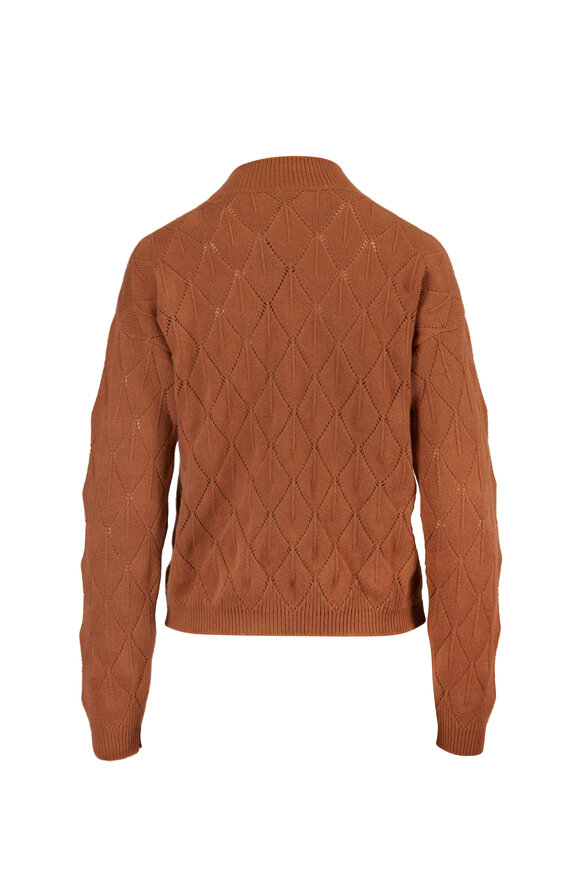 Kiton Brown Cashmere Diamond Knit Sweater - view 3